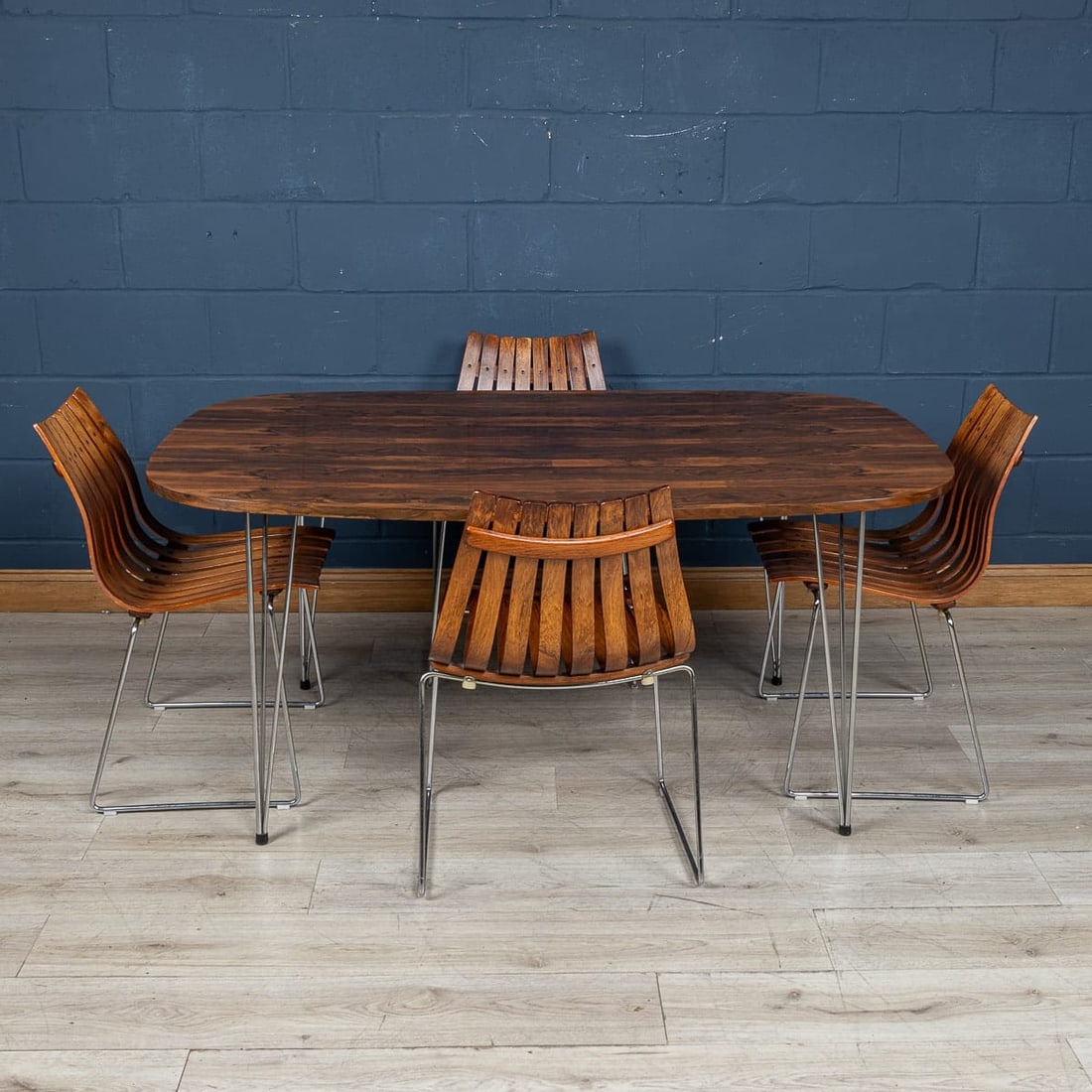 20thC ROSEWOOD DINING TABLE & CHAIRS BY HANS BRATTRUD FOR HOVE MOBLER, NORWAY - 3