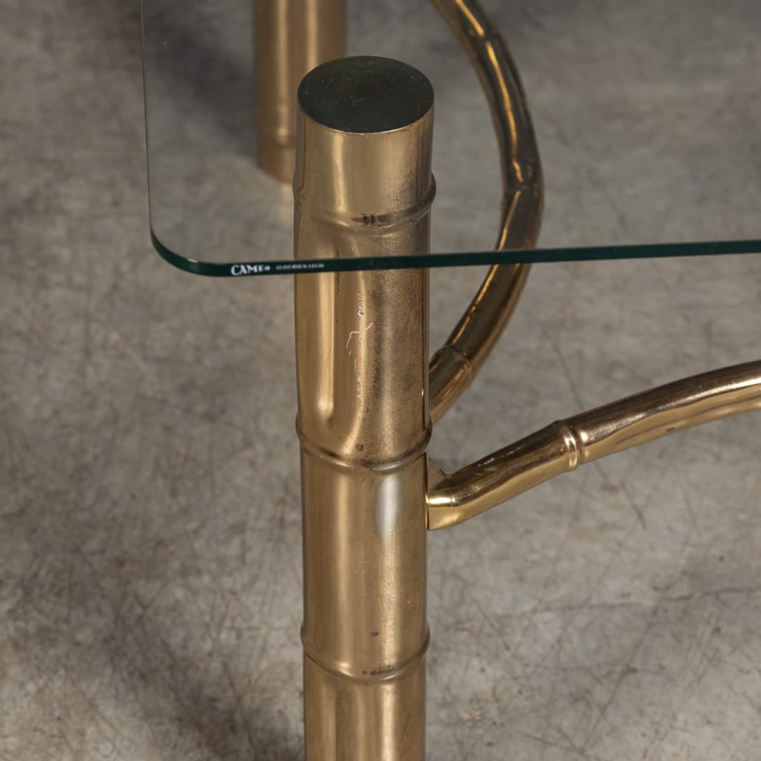 20thC FRENCH PAIR OF BRASS SIDE TABLES ATTRIBUTABLE TO MAISON JANSEN c.1970 - 14