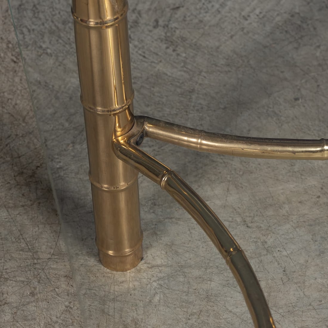 20thC FRENCH PAIR OF BRASS SIDE TABLES ATTRIBUTABLE TO MAISON JANSEN c.1970 - 17