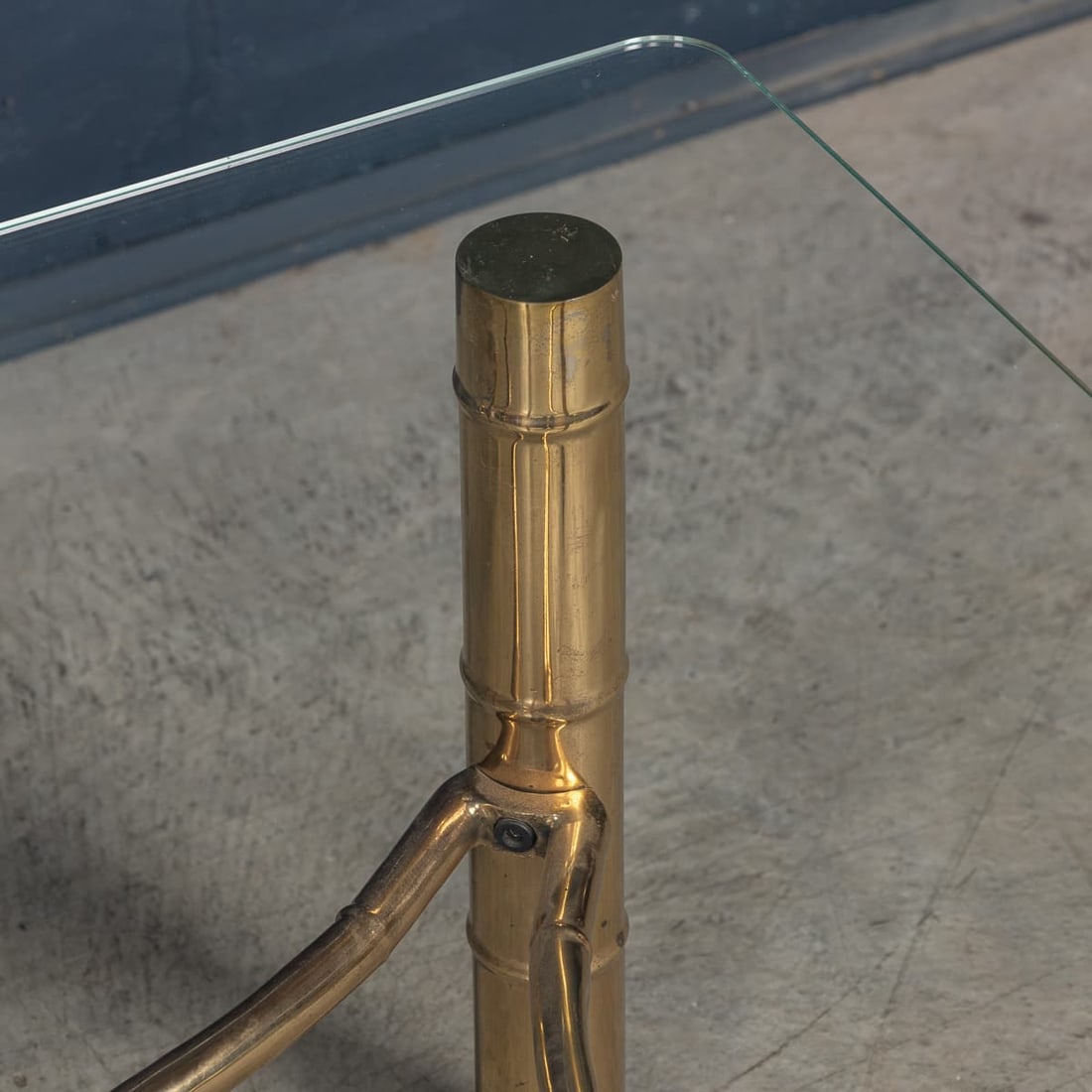 20thC FRENCH PAIR OF BRASS SIDE TABLES ATTRIBUTABLE TO MAISON JANSEN c.1970 - 18