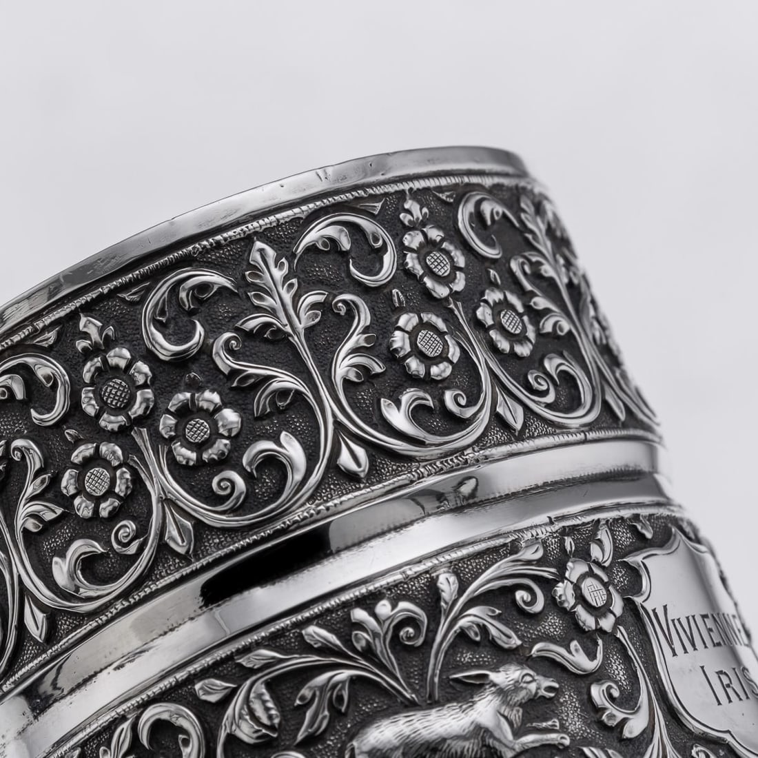 ANTIQUE 19thC INDIAN KUTCH SOLID SILVER MUG, OOMERSI MAWJI, BHUJ c.1890 - 10