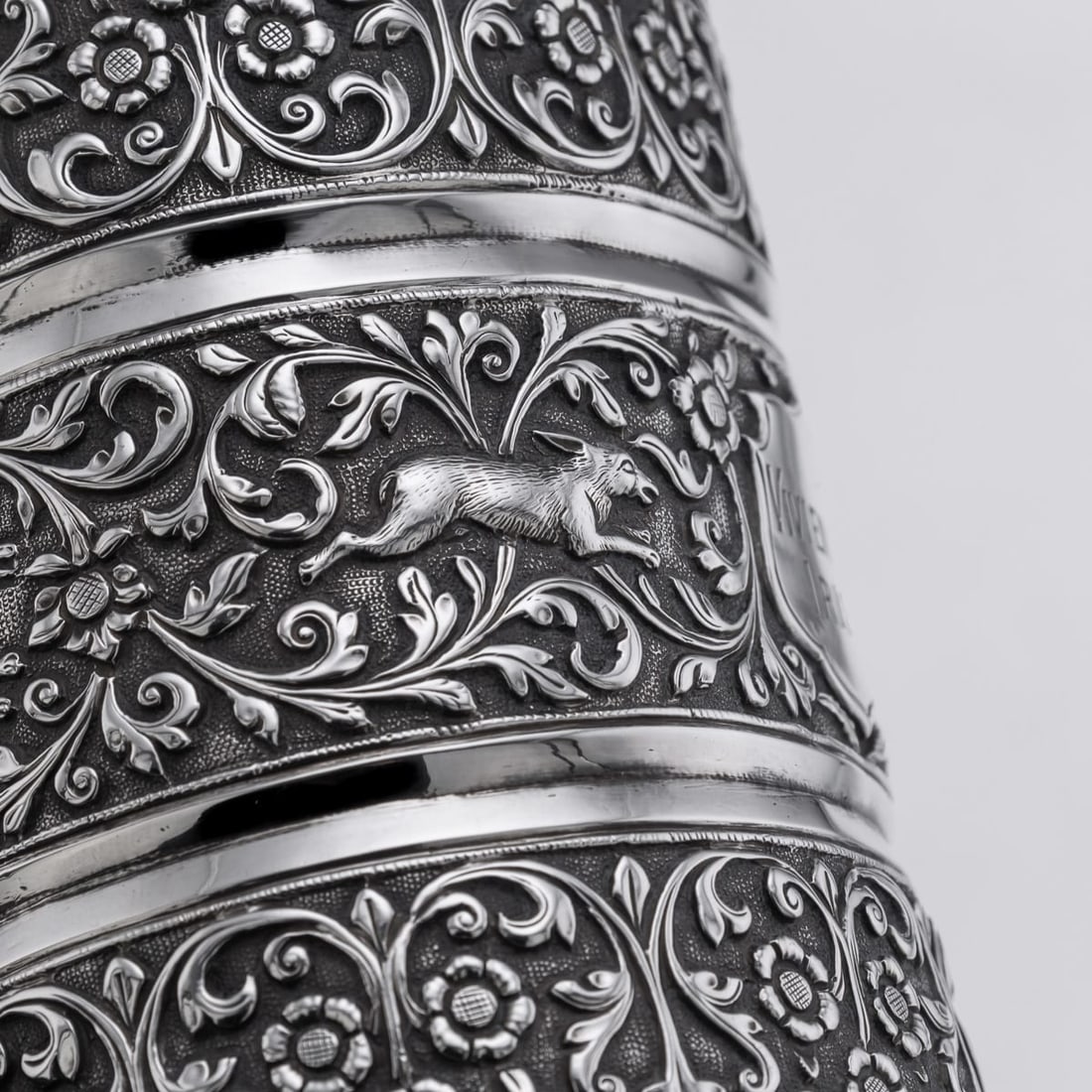 ANTIQUE 19thC INDIAN KUTCH SOLID SILVER MUG, OOMERSI MAWJI, BHUJ c.1890 - 12