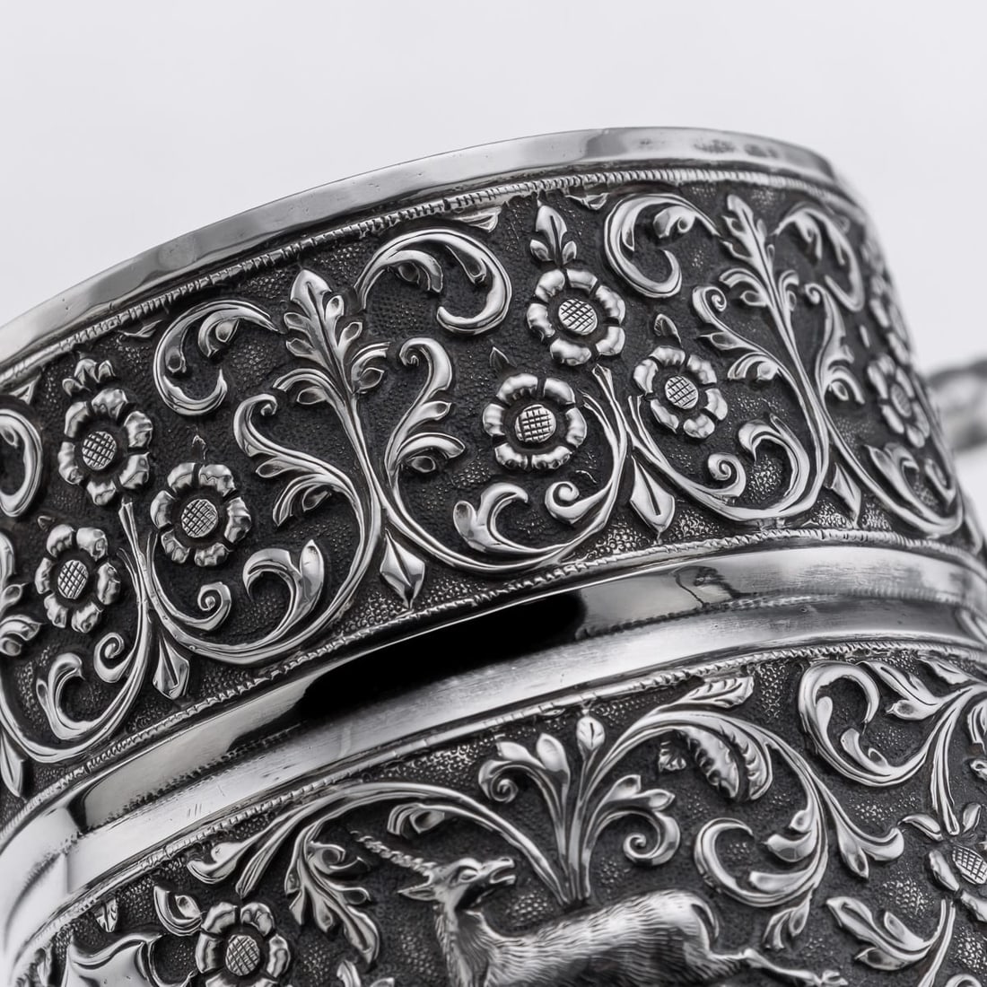 ANTIQUE 19thC INDIAN KUTCH SOLID SILVER MUG, OOMERSI MAWJI, BHUJ c.1890 - 13