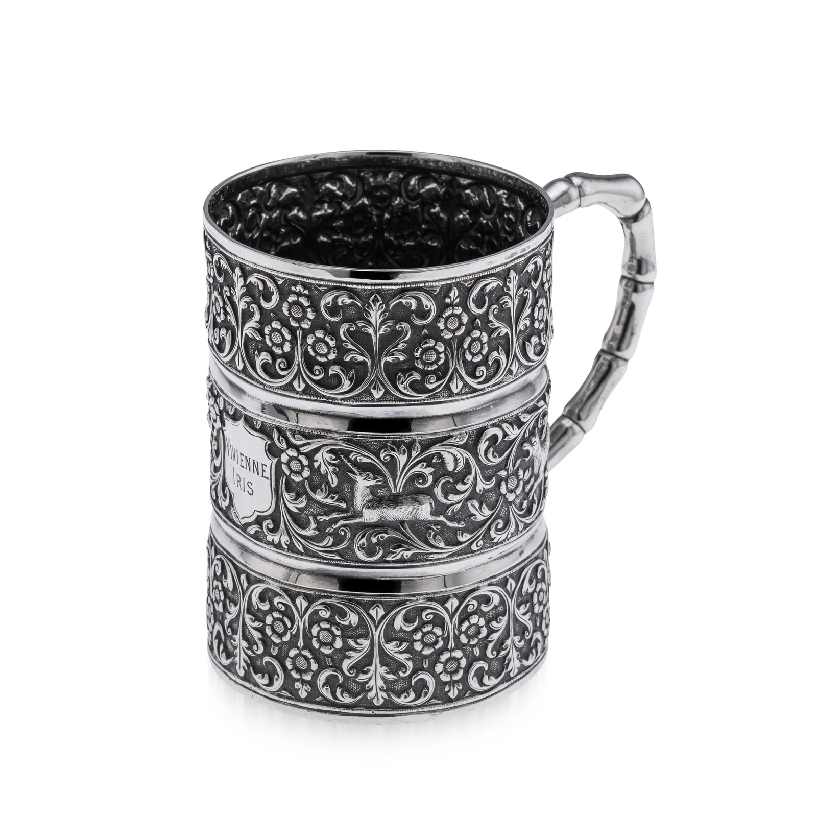 ANTIQUE 19thC INDIAN KUTCH SOLID SILVER MUG, OOMERSI MAWJI, BHUJ c.1890 (1 of 20)