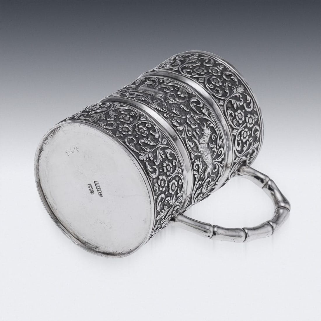 ANTIQUE 19thC INDIAN KUTCH SOLID SILVER MUG, OOMERSI MAWJI, BHUJ c.1890 - 7