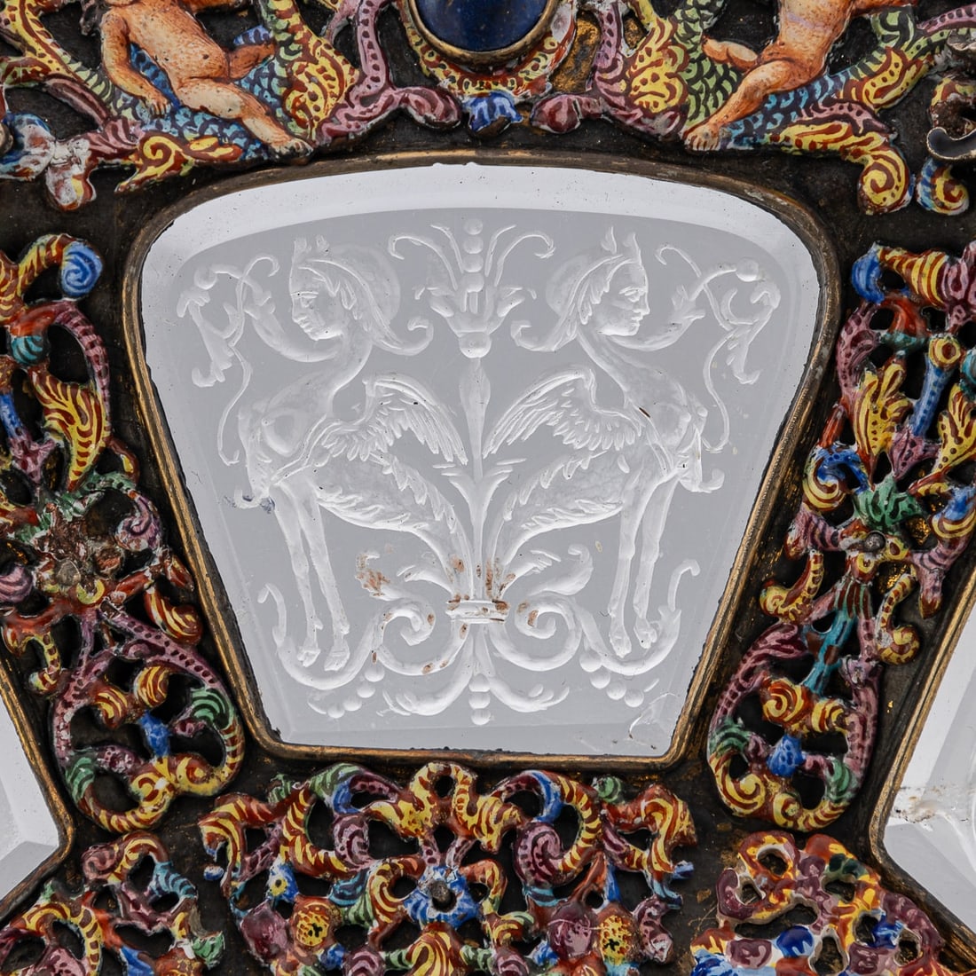 ANTIQUE 19thC AUSTRIAN SILVER, ENAMEL & ROCK CRYSTAL DISH, RUDOLF LINKE c.1890 - 10