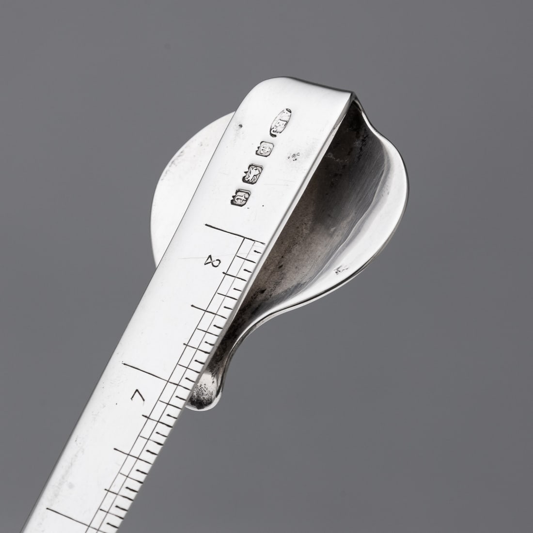 ANTIQUE 20thC ENGLISH SOLID SILVER LETTER OPENER & MEASURE c.1918 - 8