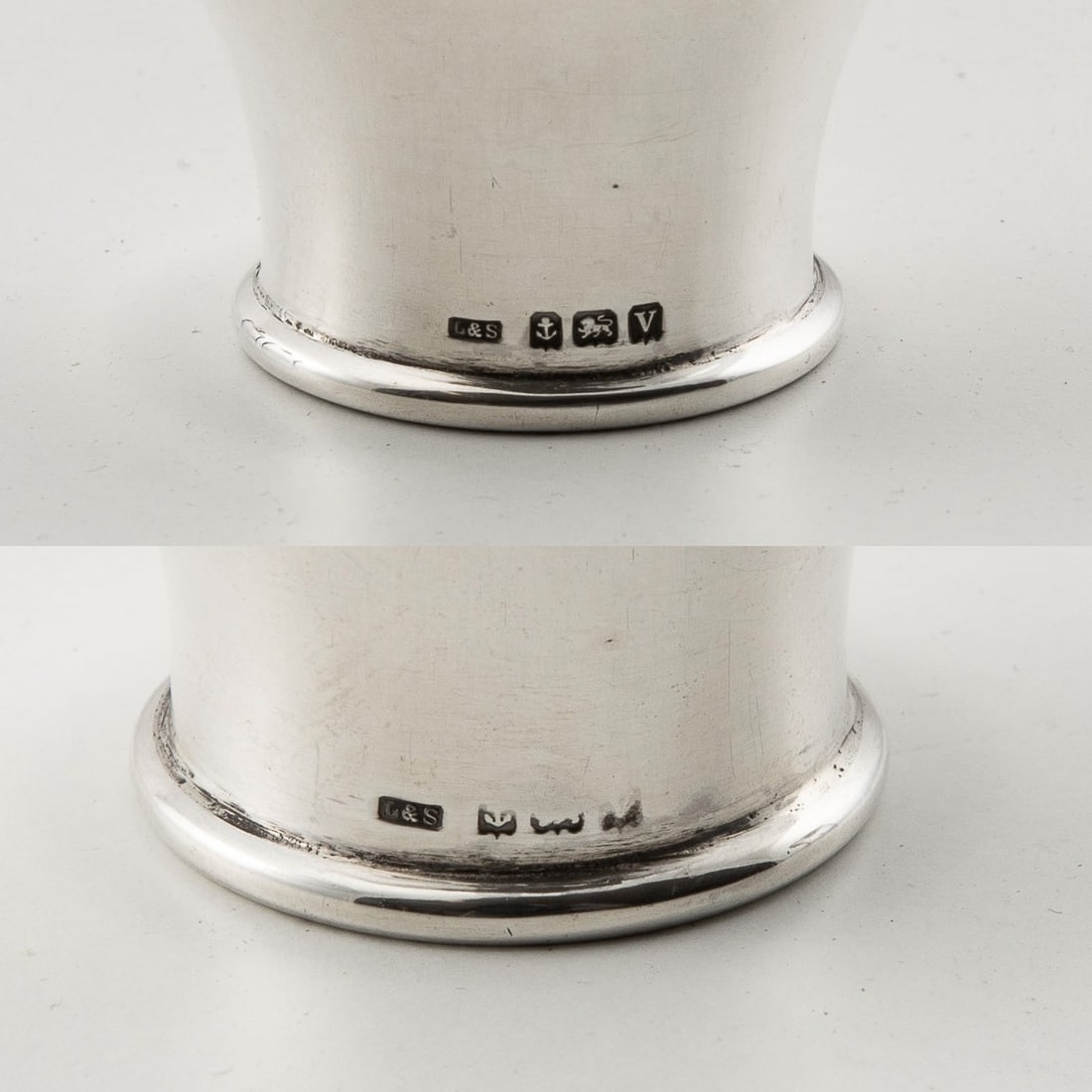 ANTIQUE 20thC ART DECO SOLID SILVER HIS & HERS PERFUME BOTTLES c.1920 - 9
