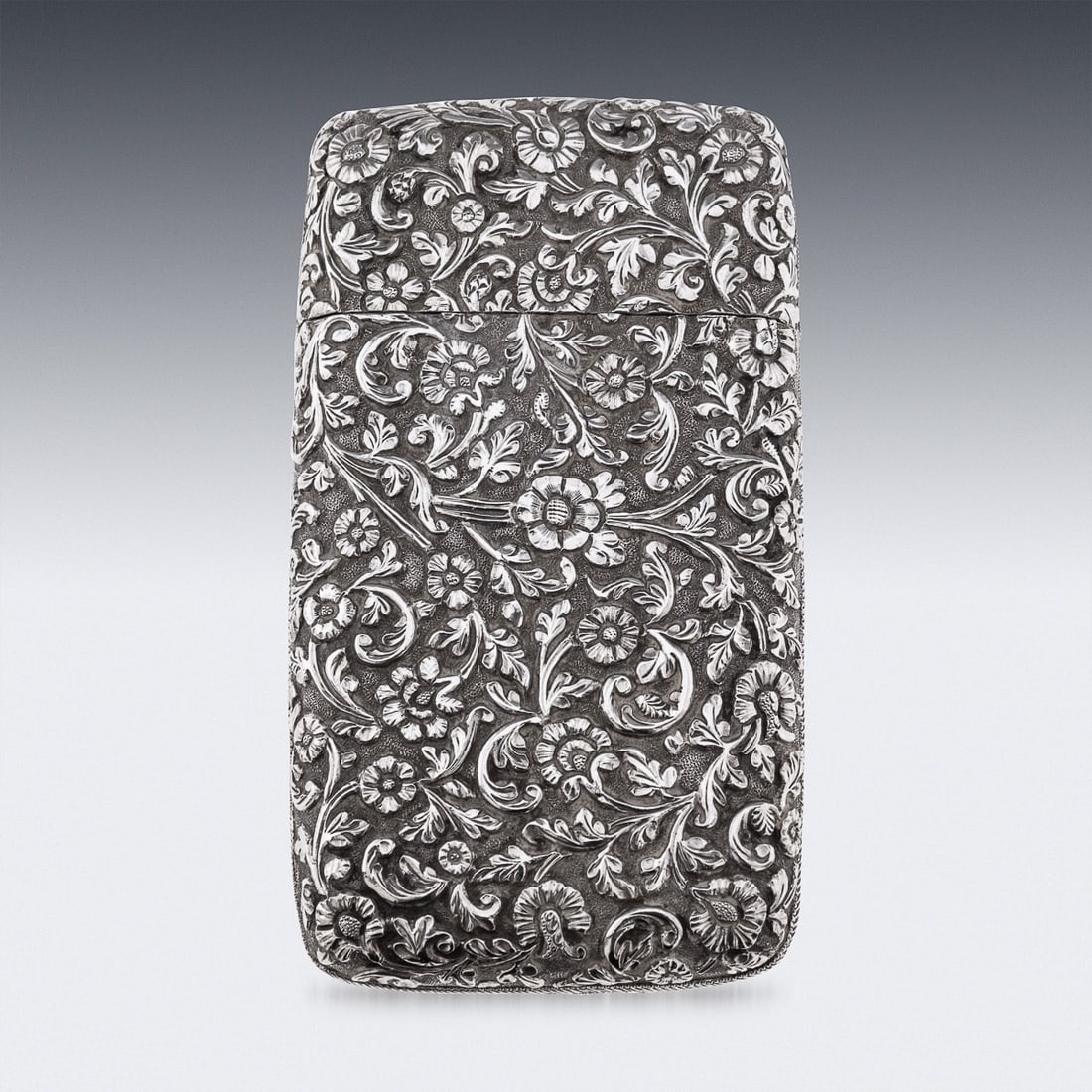 ANTIQUE 19thC INDIAN KUTCH SOLID SILVER CIGAR CASE c.1880 - 4