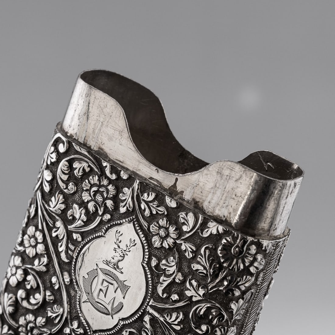 ANTIQUE 19thC INDIAN KUTCH SOLID SILVER CIGAR CASE c.1880 - 6