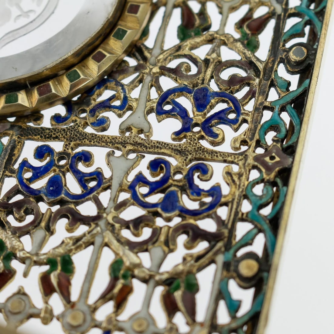 ANTIQUE 19thC AUSTRIAN SOLID SILVER-GILT & ENAMEL RELIQUARY, RUDOLF LINKE c.1890 - 17