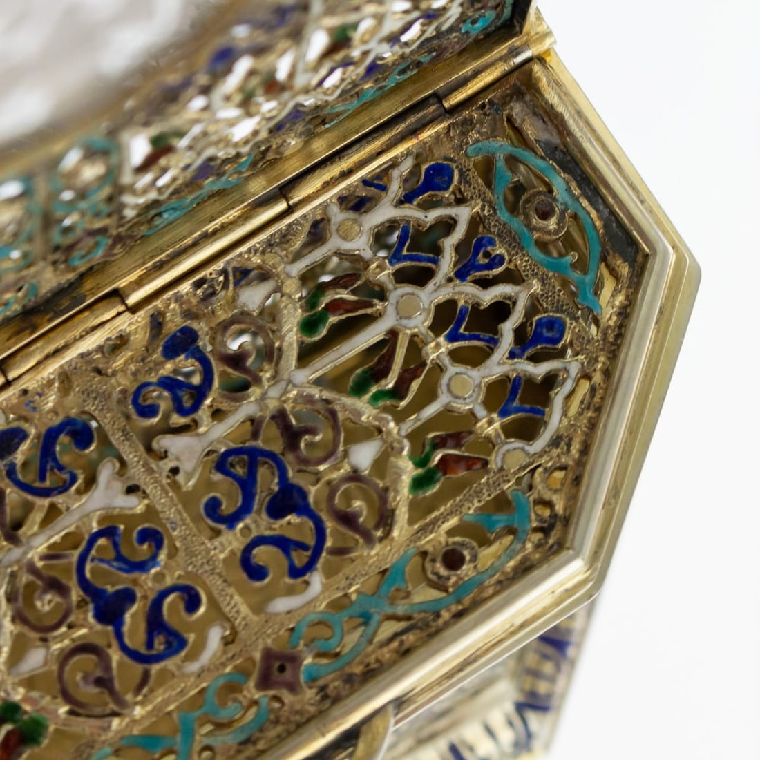 ANTIQUE 19thC AUSTRIAN SOLID SILVER-GILT & ENAMEL RELIQUARY, RUDOLF LINKE c.1890 - 4