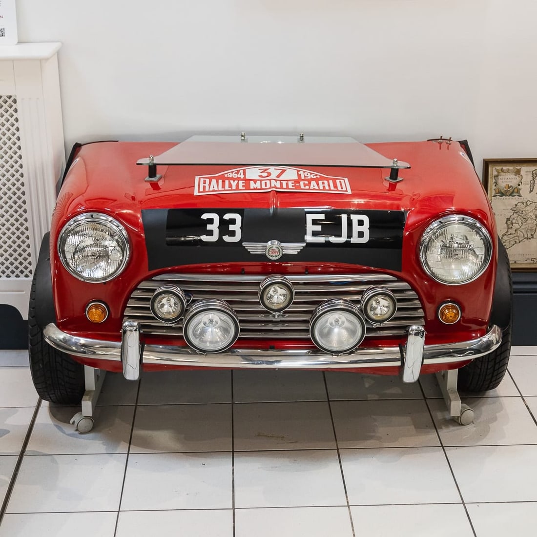 UNUSUAL 1964 MONTE CARLO RALLY REPLICA MINI FRONT END IN THE FORM OF A DESK - 2
