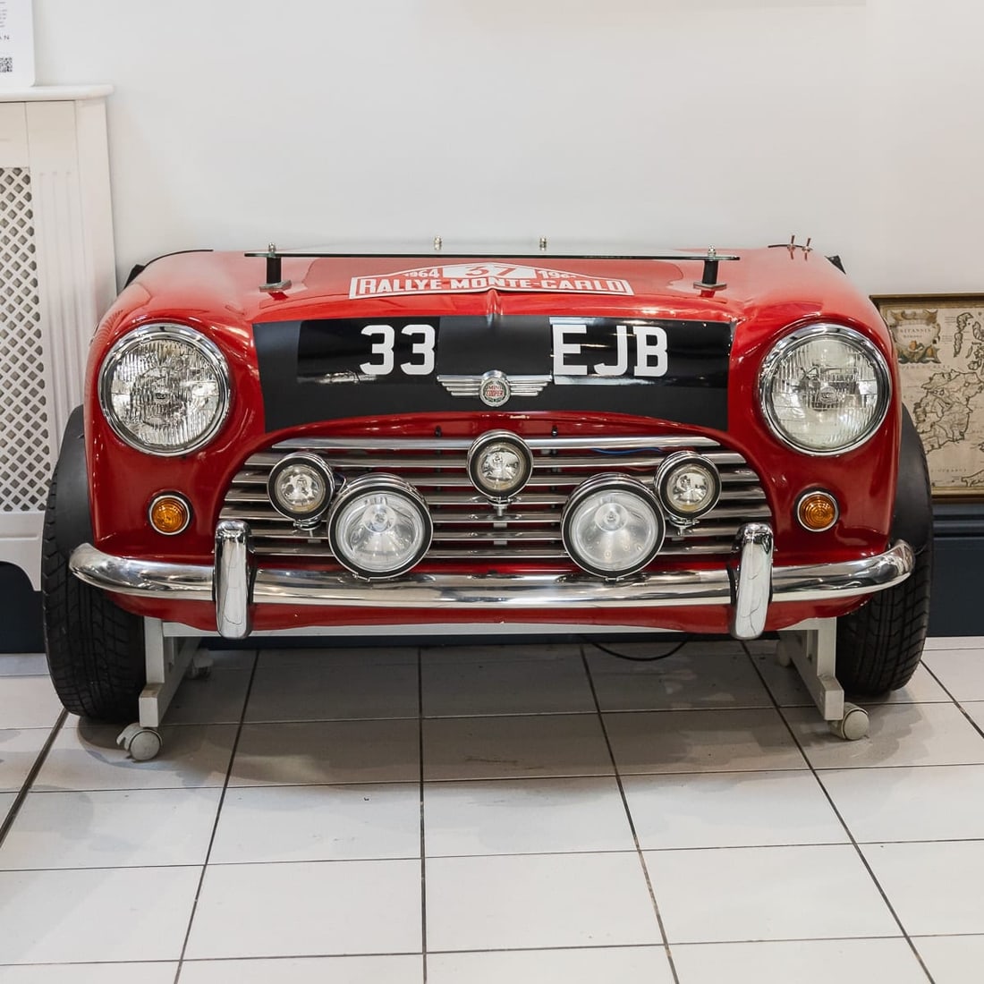 UNUSUAL 1964 MONTE CARLO RALLY REPLICA MINI FRONT END IN THE FORM OF A DESK - 3