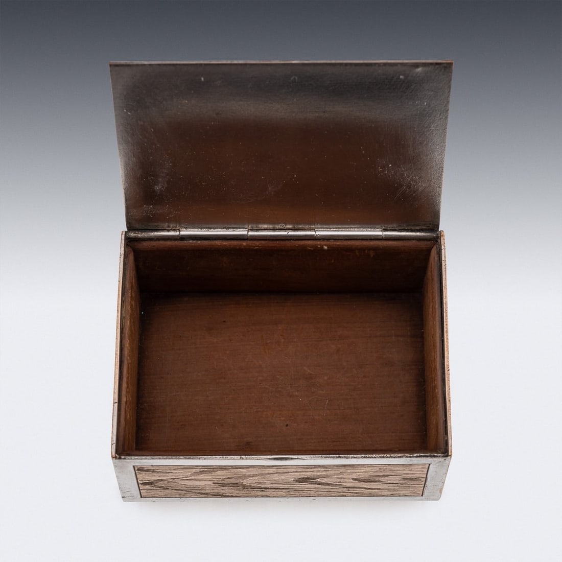 20thC AMERICAN SILVER PLATED TROMPE I'OEIL CIGARETTE BOX, TIFFANY & CO c.1910 - 10