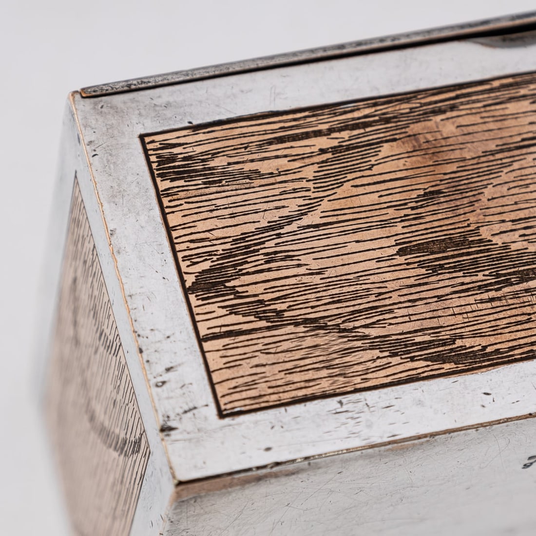 20thC AMERICAN SILVER PLATED TROMPE I'OEIL CIGARETTE BOX, TIFFANY & CO c.1910 - 13