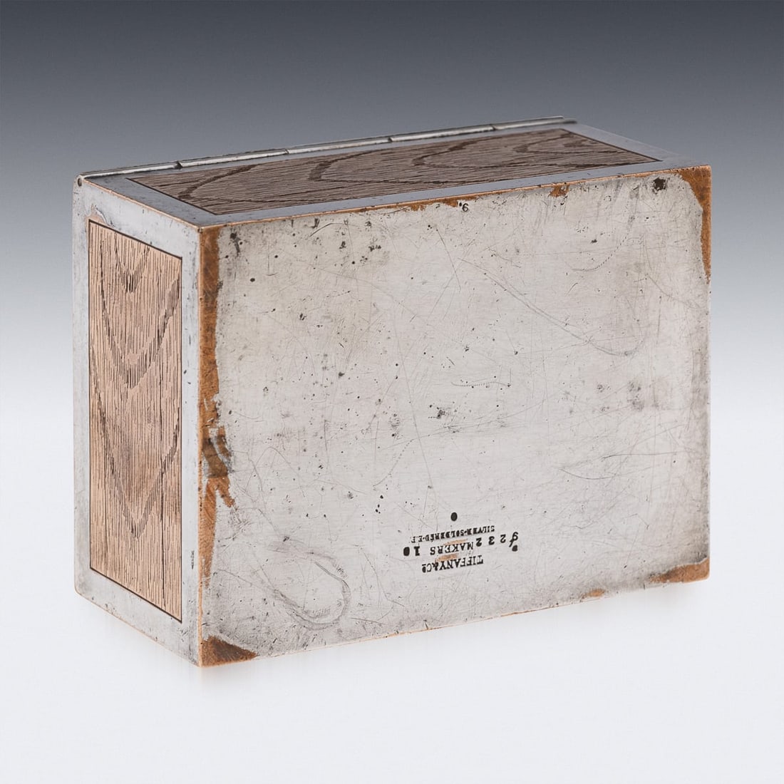 20thC AMERICAN SILVER PLATED TROMPE I'OEIL CIGARETTE BOX, TIFFANY & CO c.1910 - 8