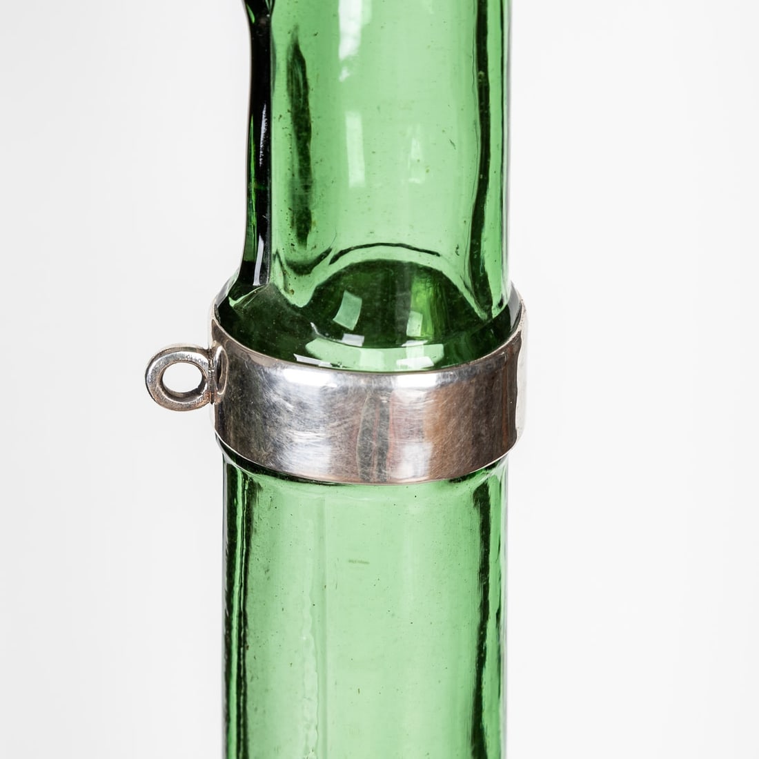 ANTIQUE 20thC FRENCH SOLID SILVER & BLOWN GLASS RIFLE DECANTER c.1920 - 8