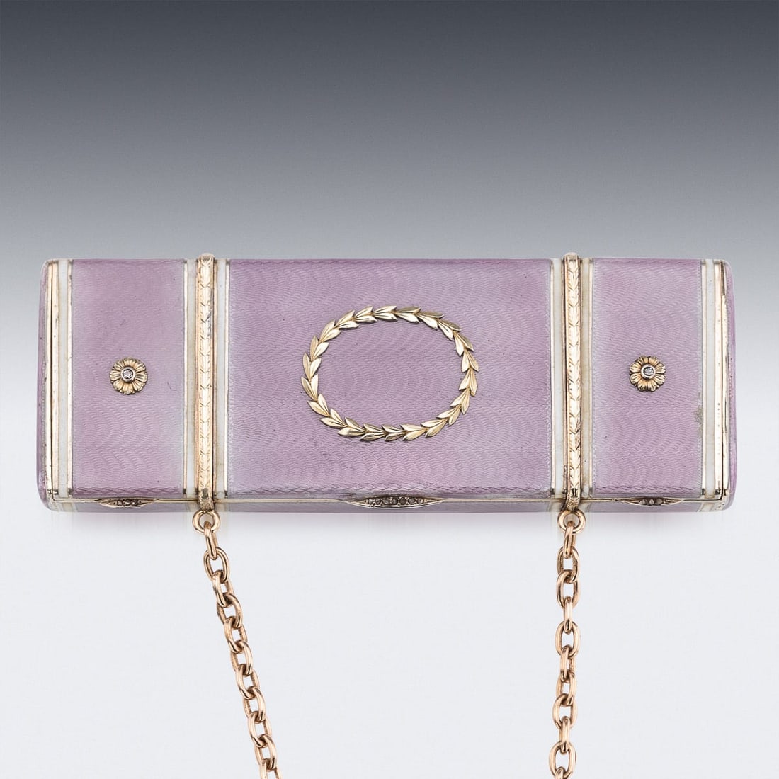 ANTIQUE 20thC RUSSIAN FABERGÉ GILT SOLID SILVER, ENAMEL & DIAMOND NECESSAIRE c.1900 - 3