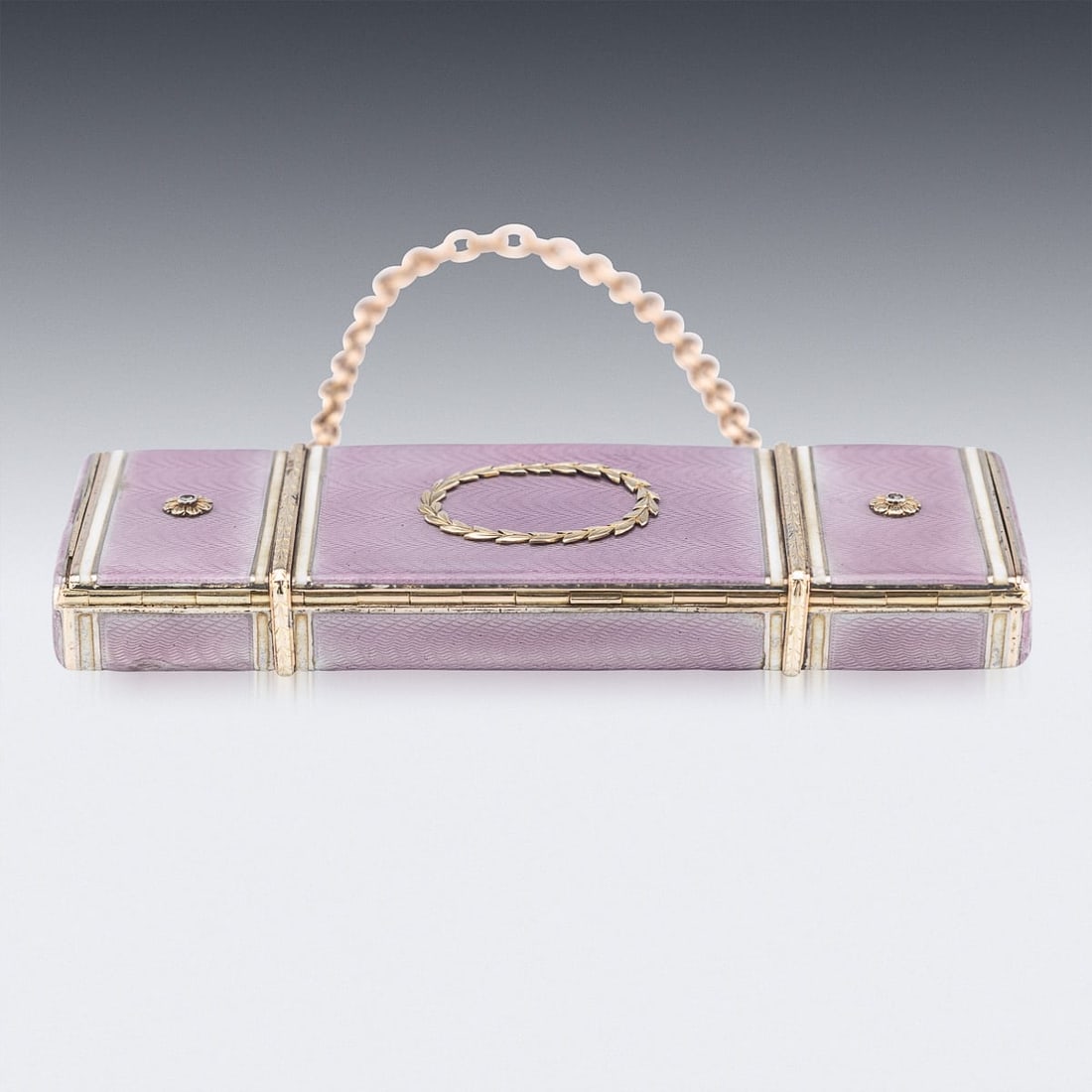 ANTIQUE 20thC RUSSIAN FABERGÉ GILT SOLID SILVER, ENAMEL & DIAMOND NECESSAIRE c.1900 - 5