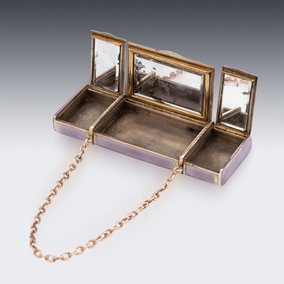 ANTIQUE 20thC RUSSIAN FABERGÉ GILT SOLID SILVER, ENAMEL & DIAMOND NECESSAIRE c.1900 - 8
