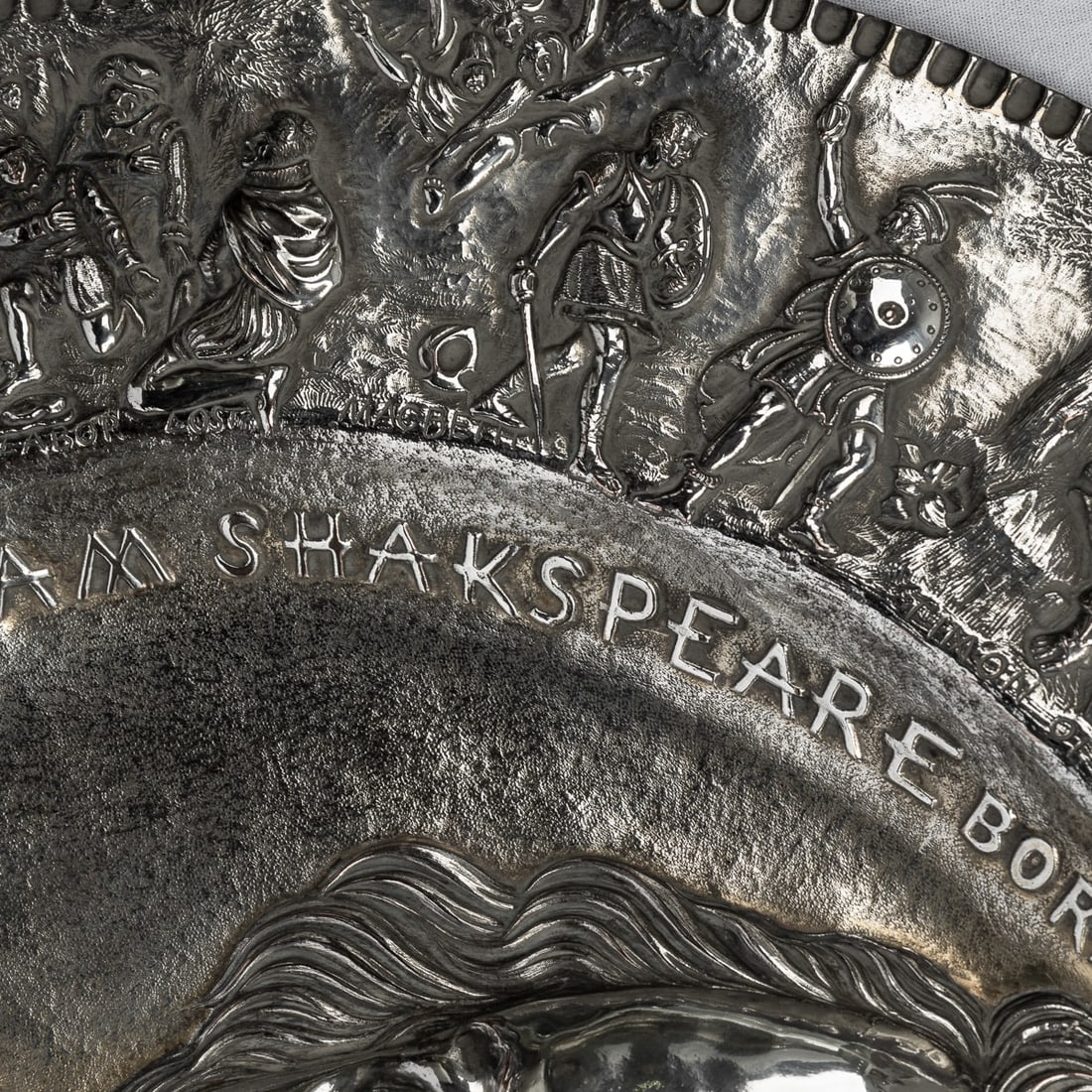 ANTIQUE 19thC VICTORIAN SILVER PLATED SHAKESPEARE CHARGER, ELKINGTON c.1850 - 15