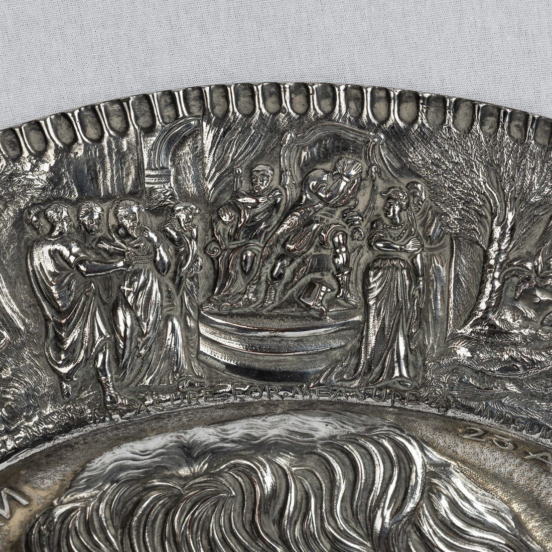 ANTIQUE 19thC VICTORIAN SILVER PLATED SHAKESPEARE CHARGER, ELKINGTON c.1850 - 4