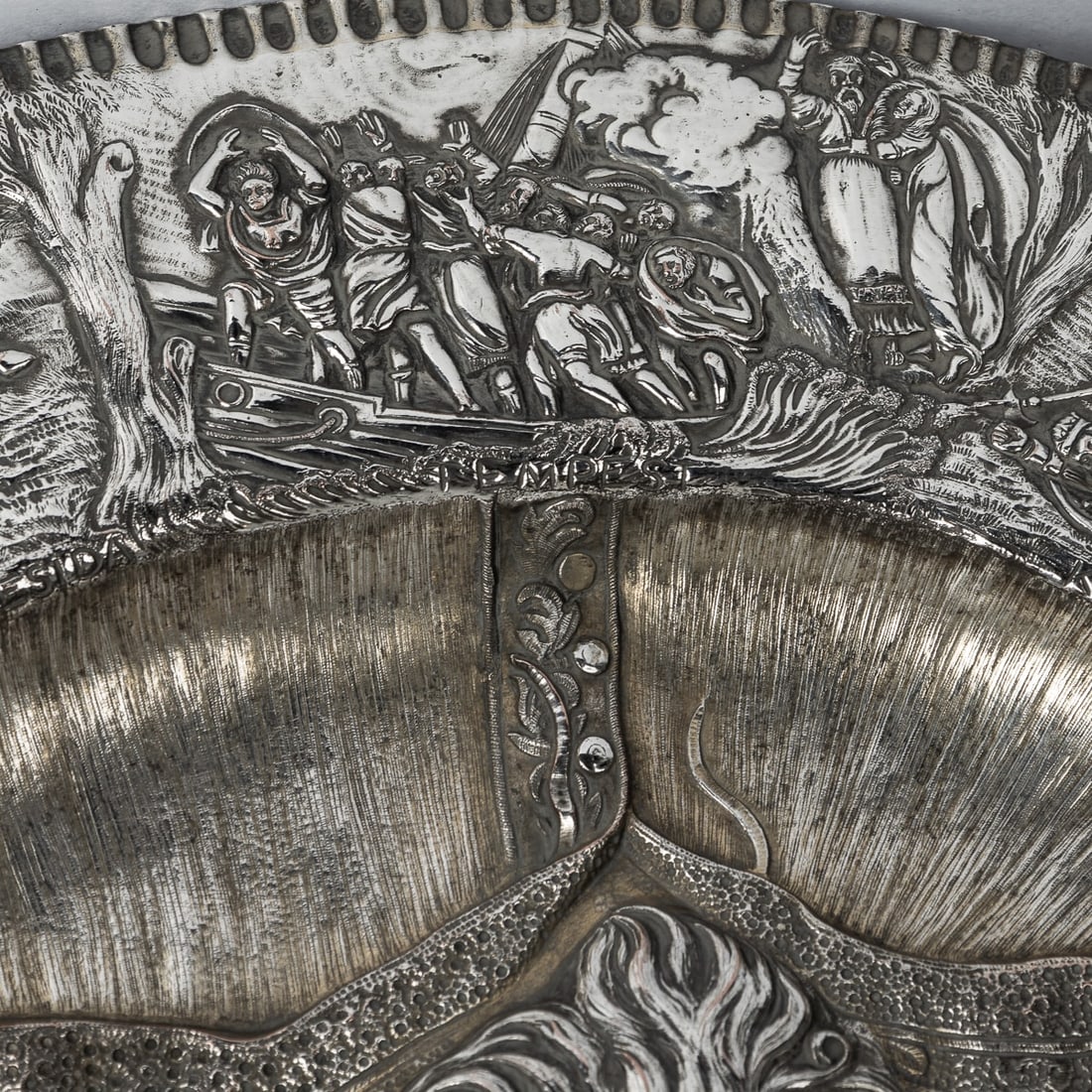 ANTIQUE 19thC VICTORIAN SILVER PLATED SHAKESPEARE CHARGER, ELKINGTON c.1850 - 9