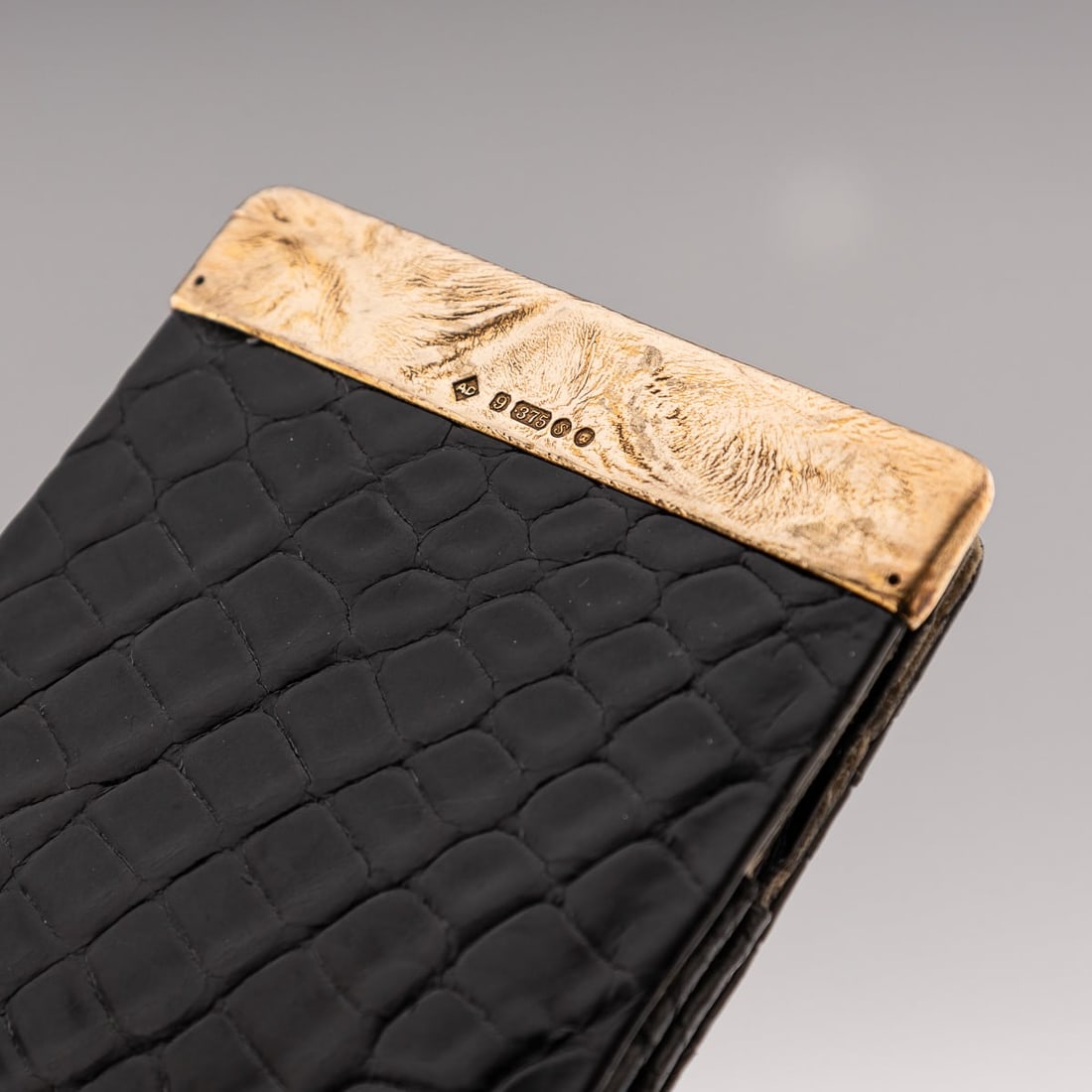 20thC BRITISH SOLID GOLD & BLACK CROCODILE LEATHER CIGAR CASE, ALFRED DUNHILL - 6