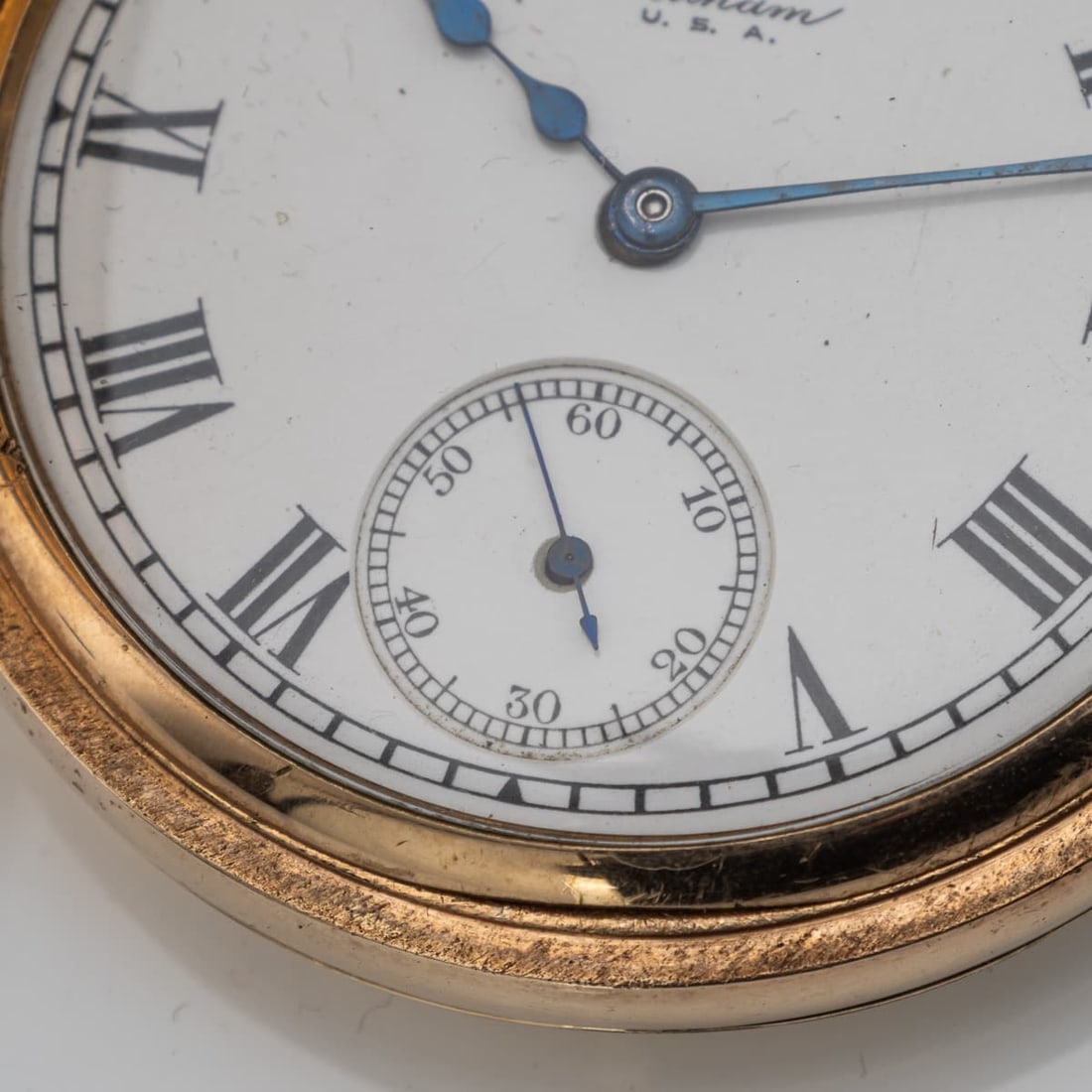 20thC WALTHAM U.S.A. 10CT GOLD FILLED HALF HUNTER POCKET WATCH, DENNISON CASE - 9