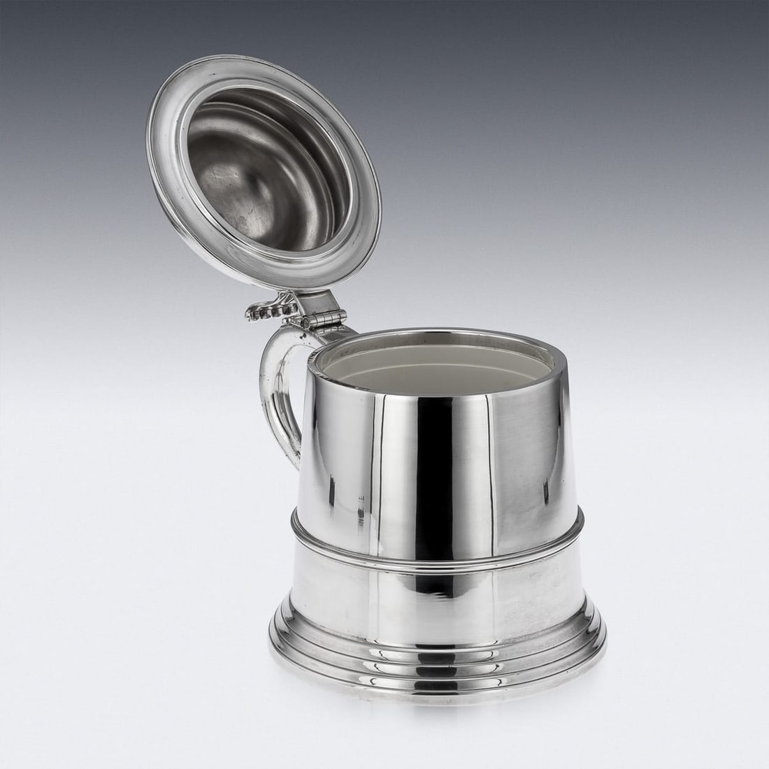 VINTAGE 20thC ITALIAN SILVER PLATED LIDDED TANKARD ICE BUCKET c.1970 - 7