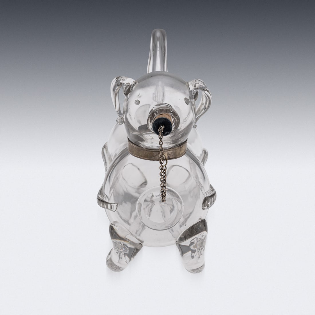 ANTIQUE 19thC VICTORIAN SILVER PLATE, BRASS & GLASS NOVELTY DOG CLARET JUG c.1890 - 6