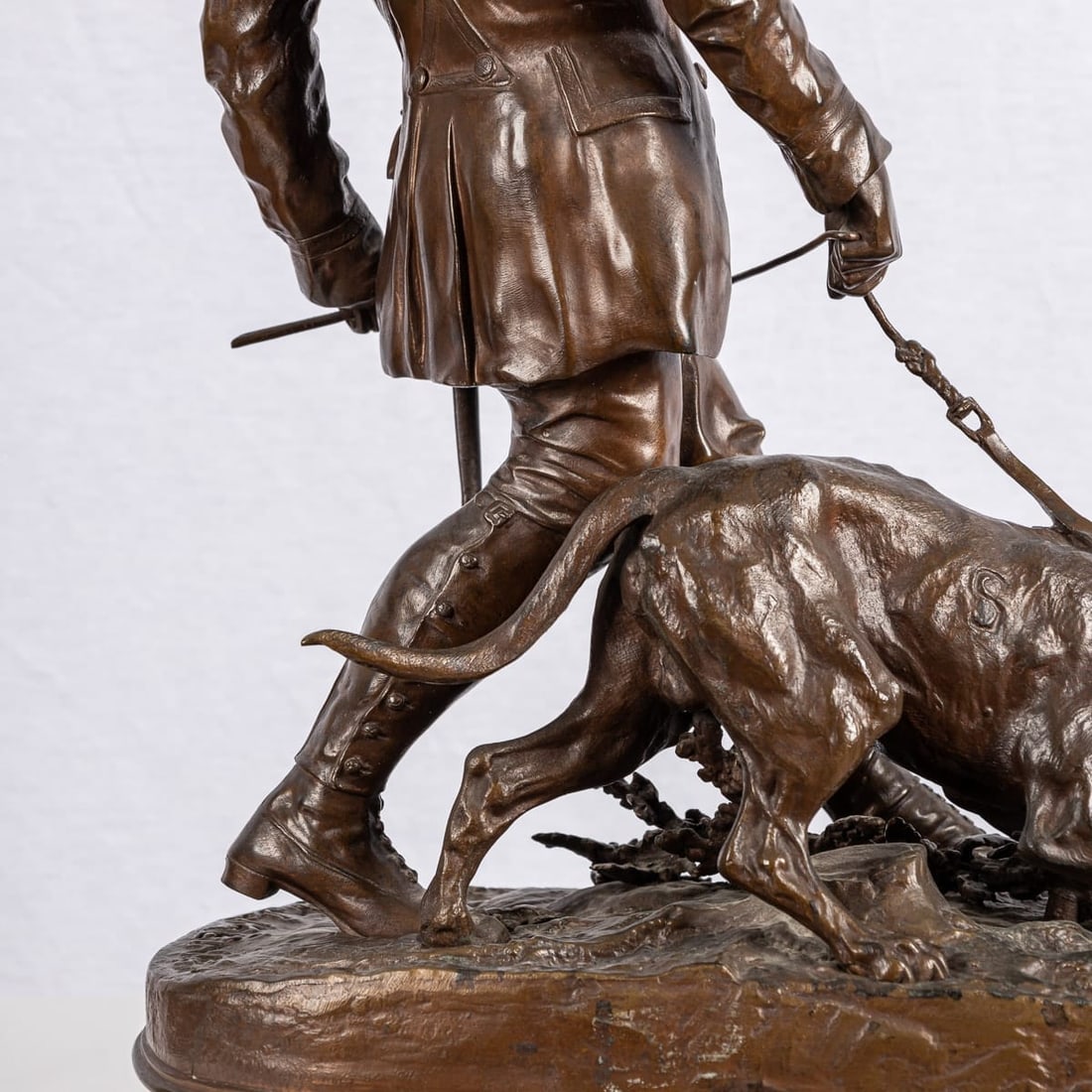 ANTIQUE 19thC FRENCH BRONZE 'VALET DE LIMIER', PIERRE JULES MÉNE c.1879 - 16