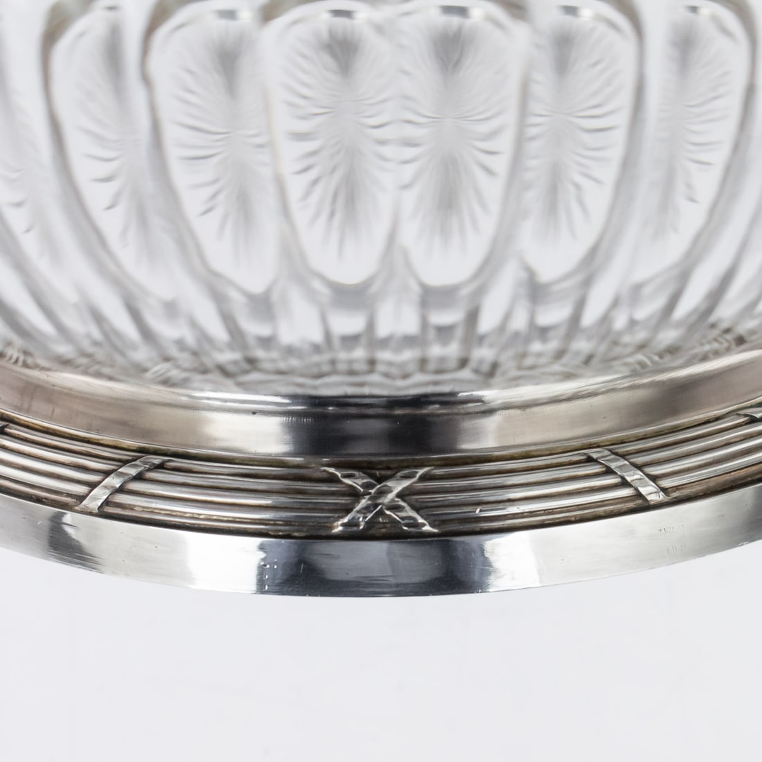 ANTIQUE 20thC FRENCH EMPIRE SOLID SILVER & GLASS BOWL, PARIS c.1900 - 6