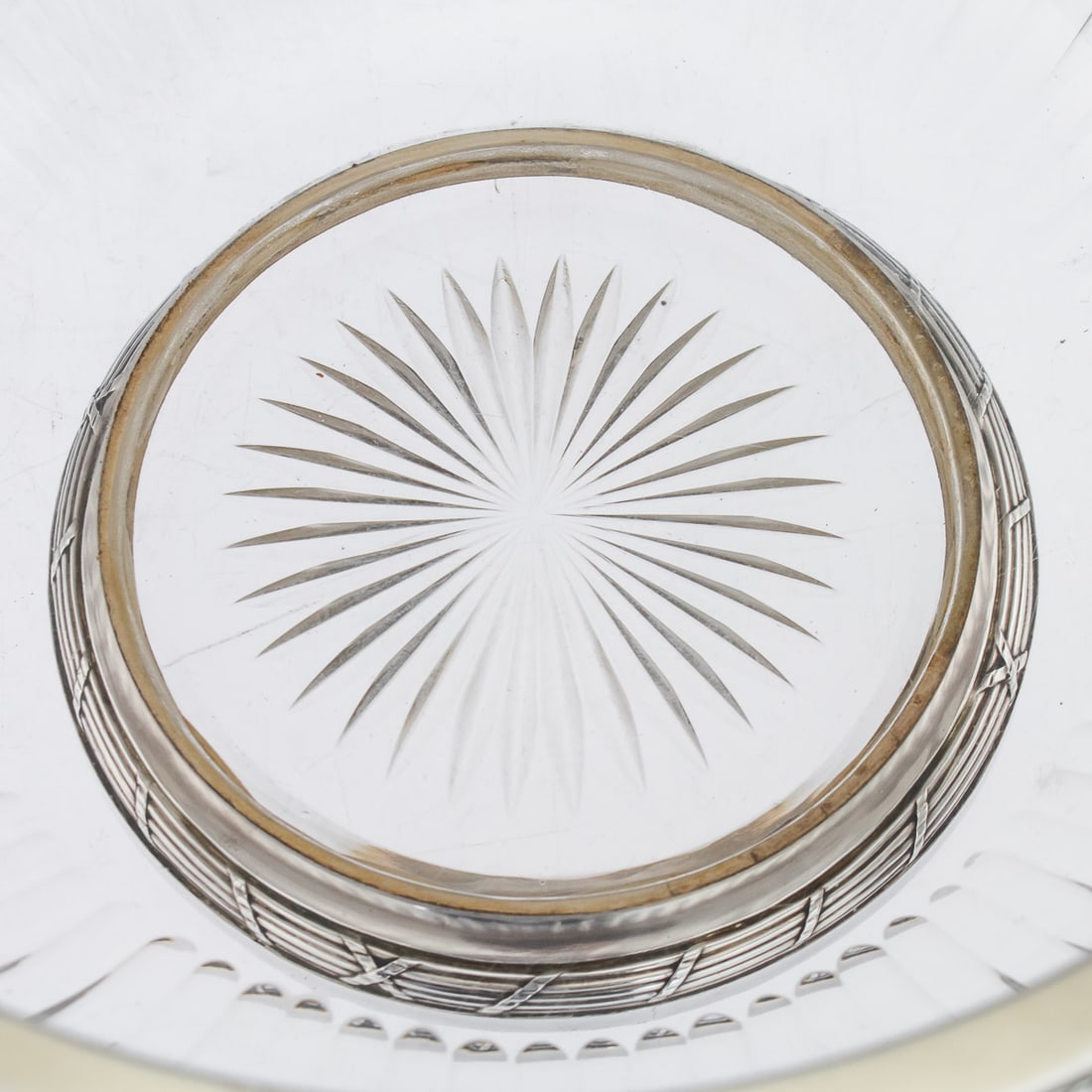 ANTIQUE 20thC FRENCH EMPIRE SOLID SILVER & GLASS BOWL, PARIS c.1900 - 8