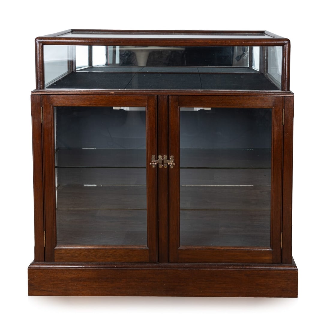 ANTIQUE 20thC MAHOGANY DISPLAY CABINET c.1920 (1 of 14)