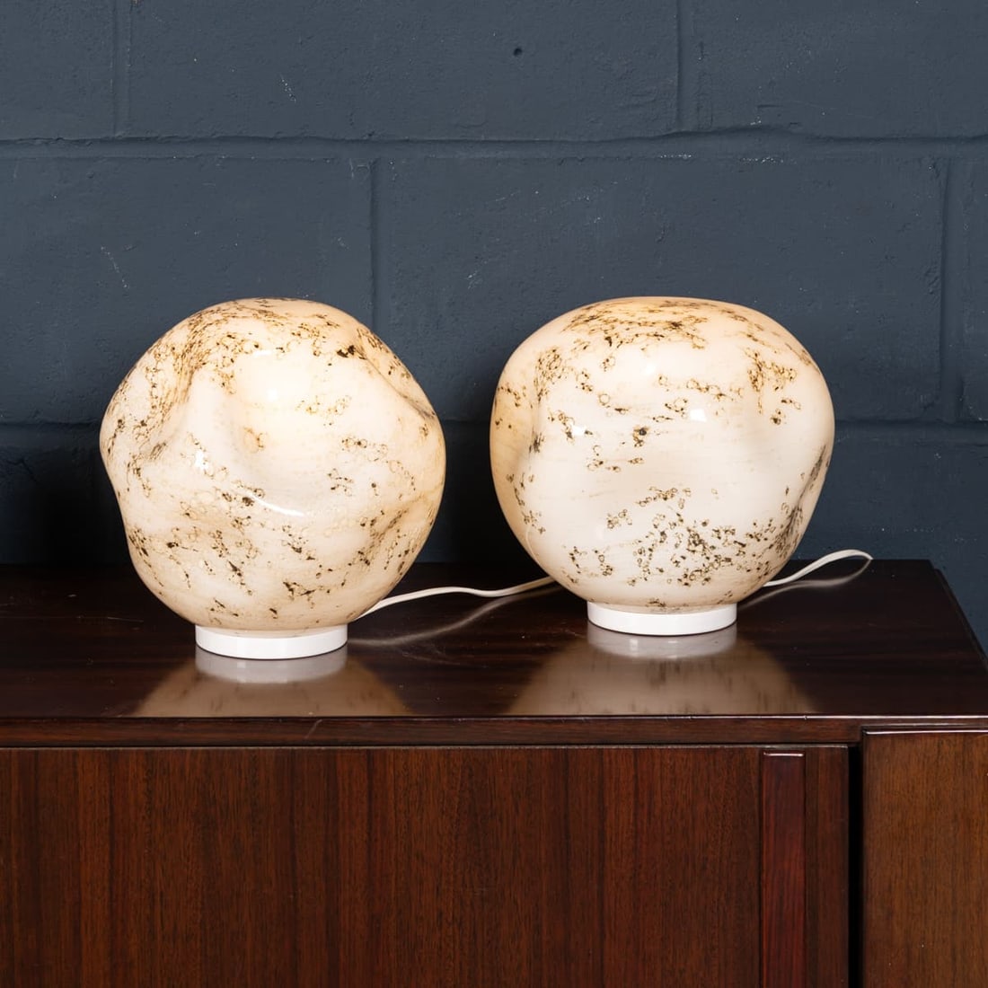 CONTEMPORARY 21stC PAIR OF MURANO GLASS TABLE LAMPS OF RECENT PRODUCTION, ITALY - 2