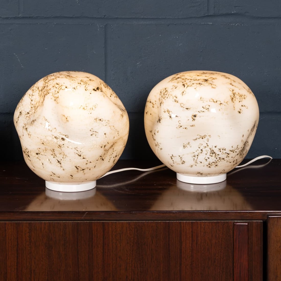 CONTEMPORARY 21stC PAIR OF MURANO GLASS TABLE LAMPS OF RECENT PRODUCTION, ITALY - 4