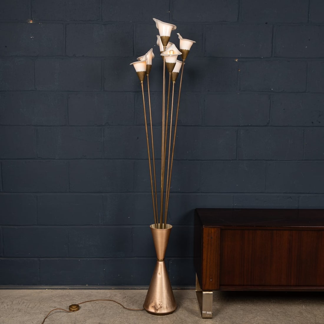 VINTAGE 20thC ITALIAN 'CALLA' FLOOR LAMP BY ANGELO LELLI FOR ARREDOLUCE c.1960 - 5
