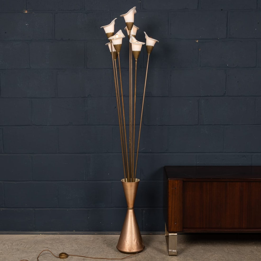 VINTAGE 20thC ITALIAN 'CALLA' FLOOR LAMP BY ANGELO LELLI FOR ARREDOLUCE c.1960 - 6