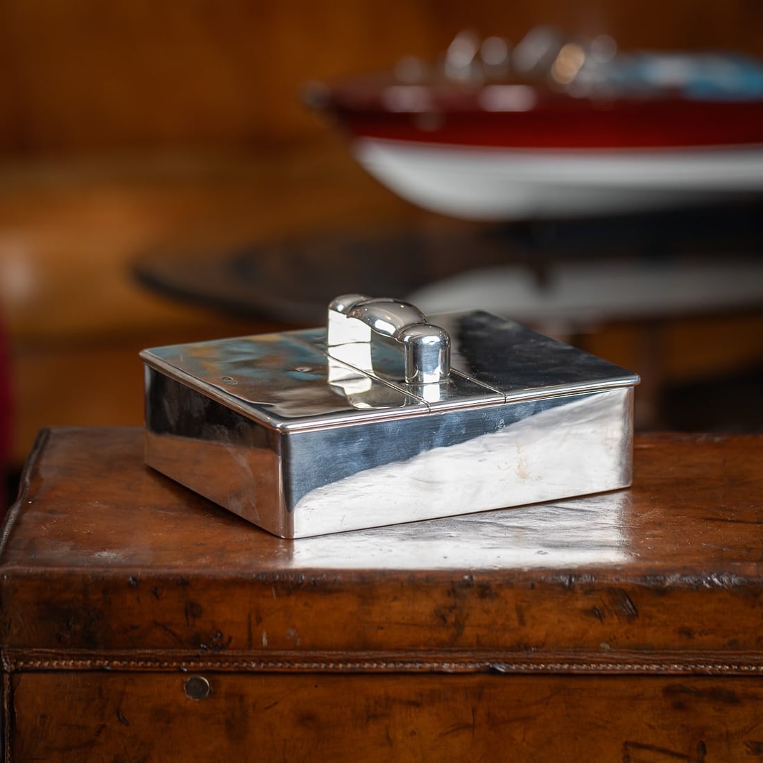 ANTIQUE 19thC VICTORIAN SOLID SILVER CIGAR BOX c.1898 - 2