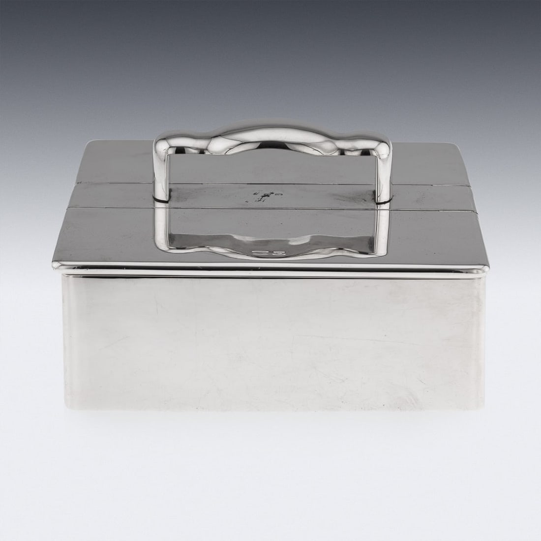 ANTIQUE 19thC VICTORIAN SOLID SILVER CIGAR BOX c.1898 - 7