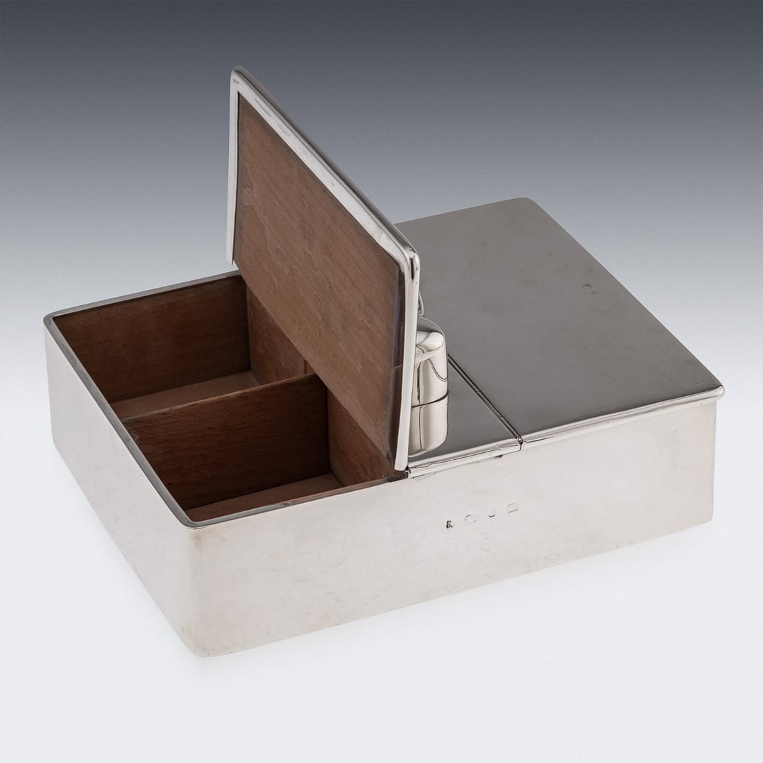 ANTIQUE 19thC VICTORIAN SOLID SILVER CIGAR BOX c.1898 - 8