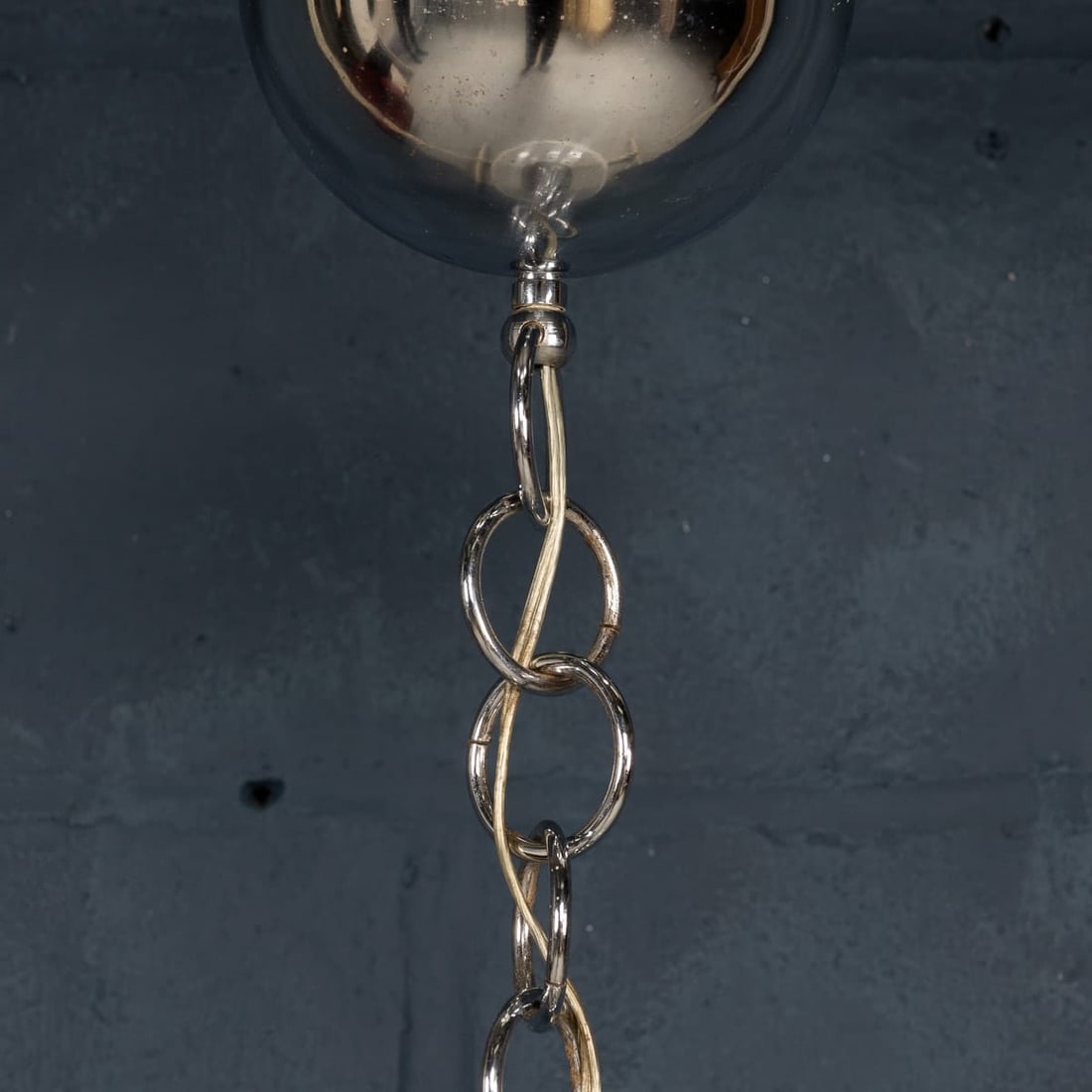 20thC ITALIAN WHITE & CLEAR MURANO GLASS PENDANT LAMP c.1970 - 11