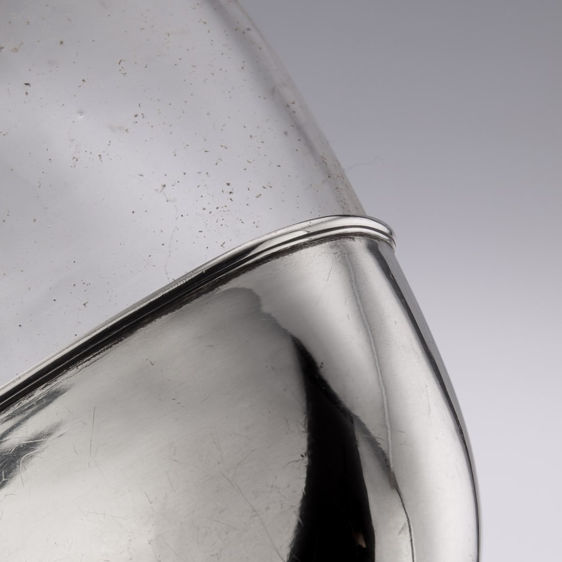 ANTIQUE 20thC EDWARDIAN SOLID SILVER & GLASS HIP FLASK, SHEFFIELD c.1910 - 6