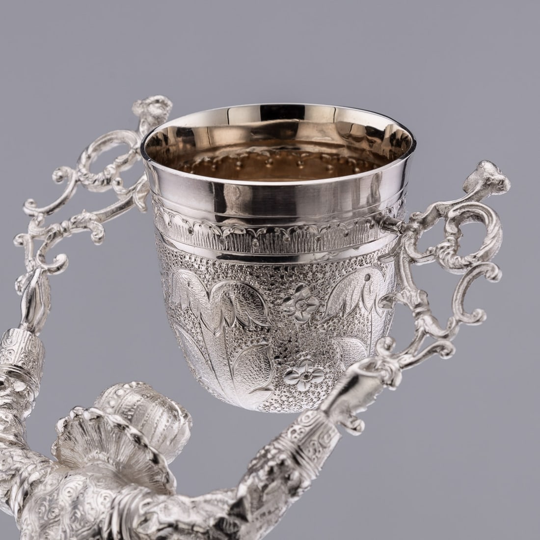 NOVELTY 20thC SOLID SILVER WEDDING WAGER CUP, LONDON c.1973 - 12