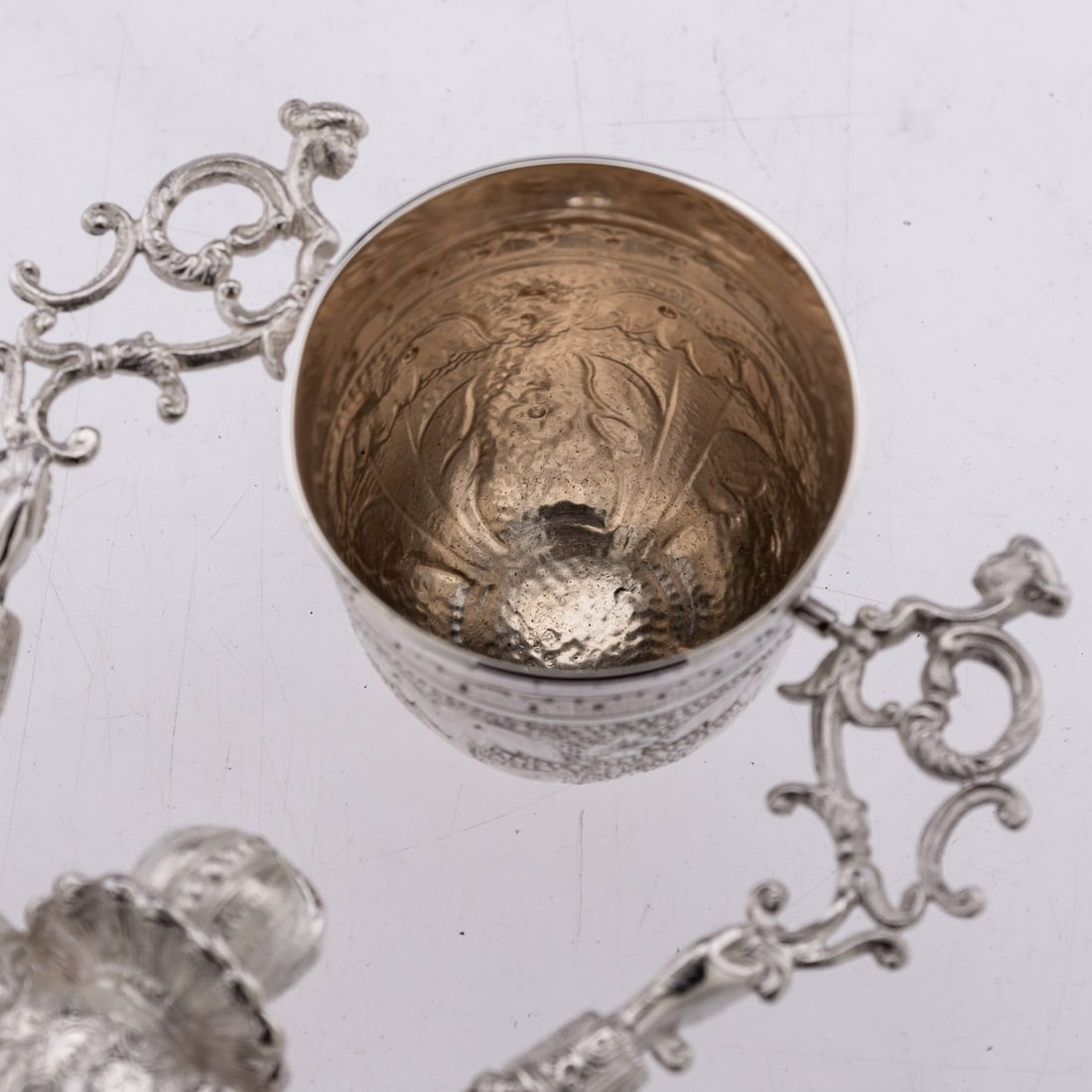 NOVELTY 20thC SOLID SILVER WEDDING WAGER CUP, LONDON c.1973 - 13