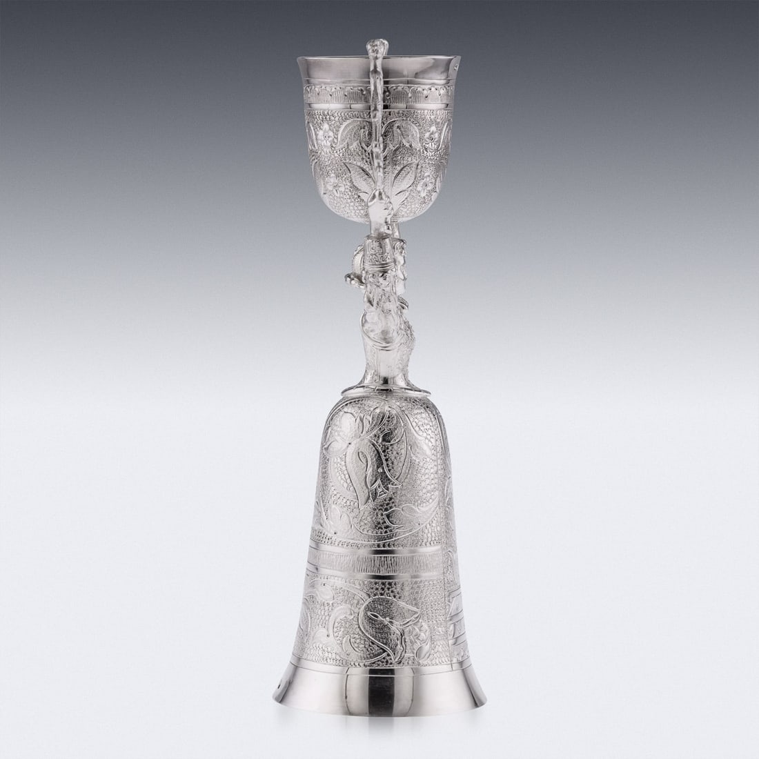 NOVELTY 20thC SOLID SILVER WEDDING WAGER CUP, LONDON c.1973 - 4