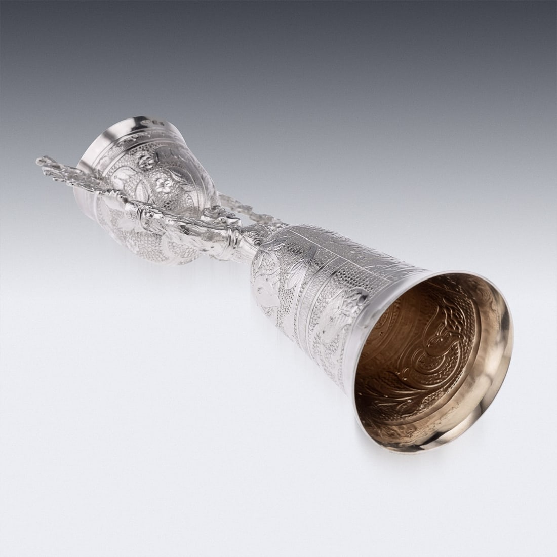 NOVELTY 20thC SOLID SILVER WEDDING WAGER CUP, LONDON c.1973 - 5