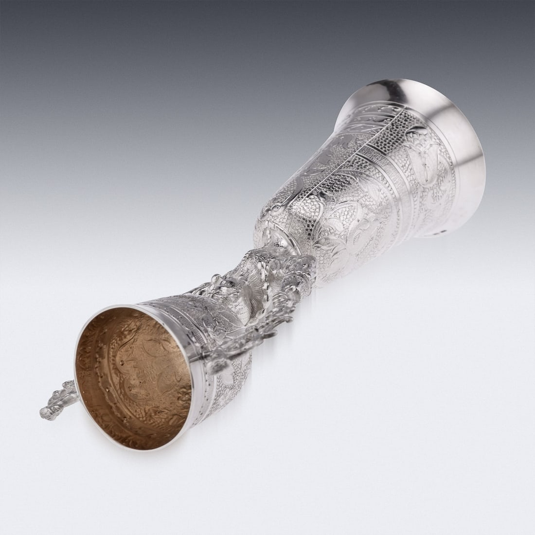 NOVELTY 20thC SOLID SILVER WEDDING WAGER CUP, LONDON c.1973 - 6
